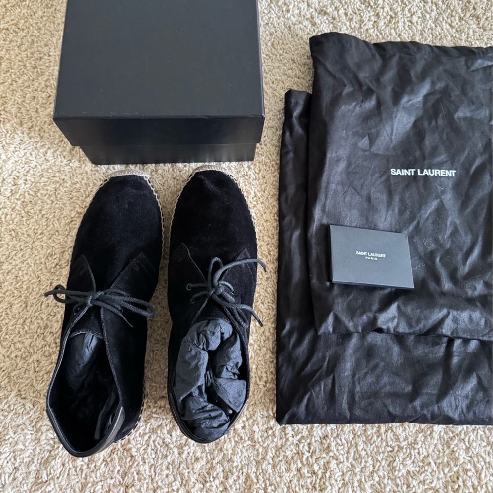 Saint Laurent Men's Black Espadrille Boots